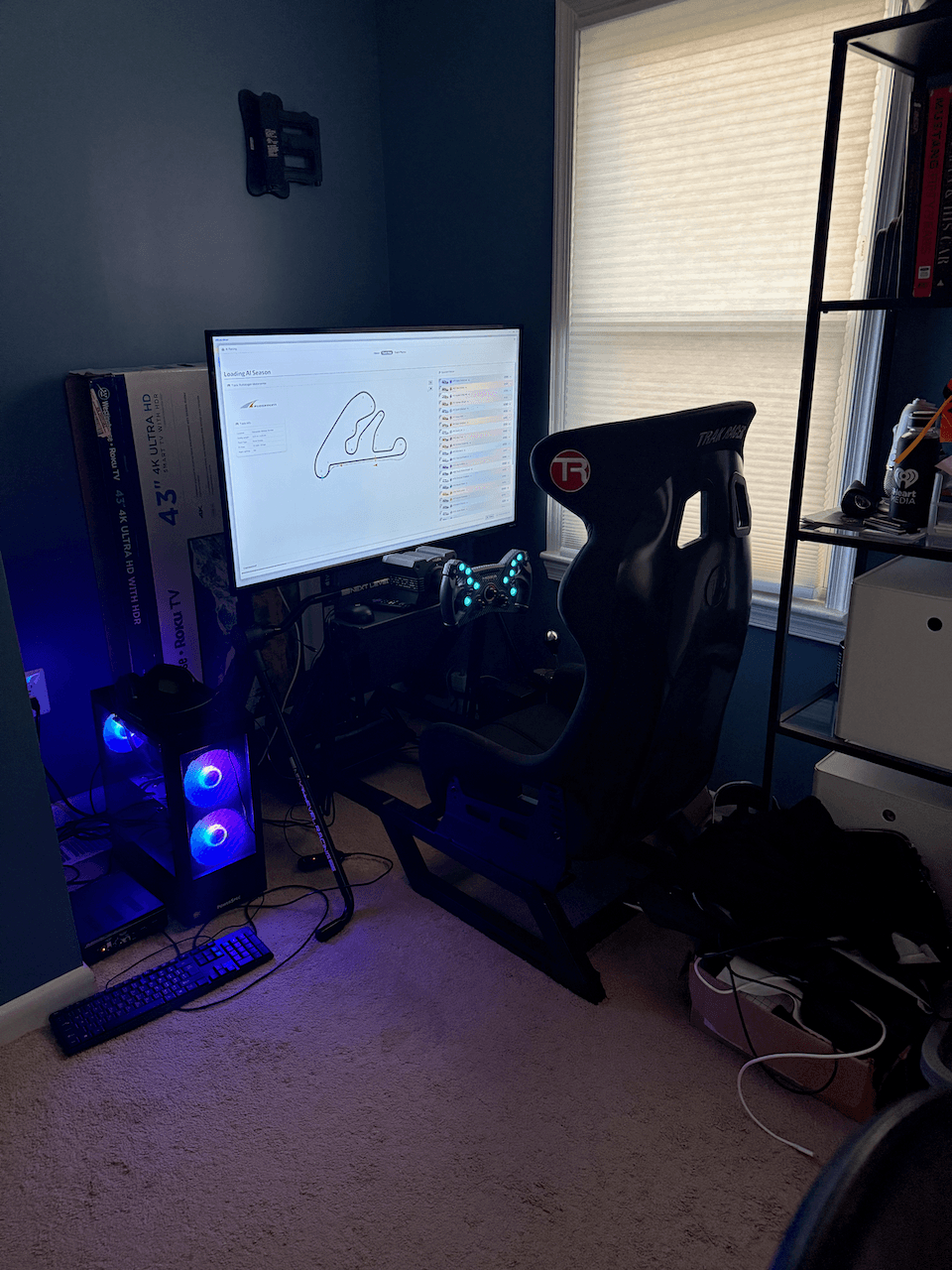 F-GT slightly modded to accommodate Trak Racer GT Fixed seatand Moza CRP2 Pedals